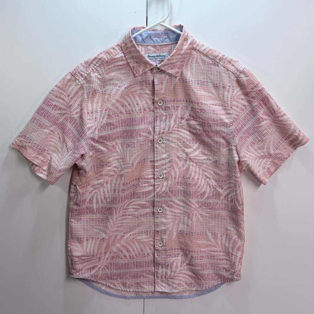 Tommy Bahama The Coconut Point Short Sleeve Button-Down Shirt Pink Size S